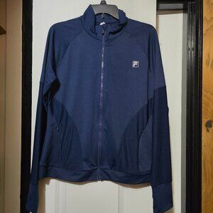 Fila Women's Navy Blue Full Zip-Up Lightweight Athletic Jacket Size Large